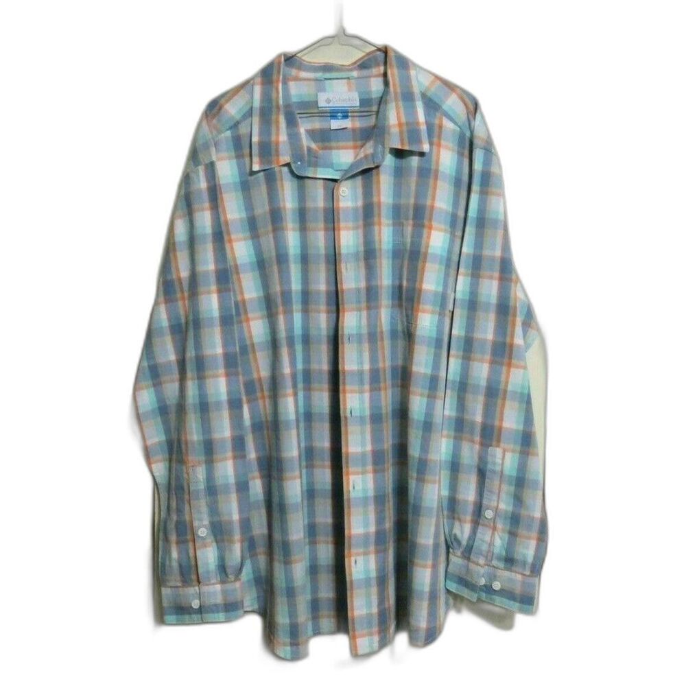 Columbia Sportswear Co Mens Sz XXL Plaid Long Sleeve Button Up Shirt Plaid
